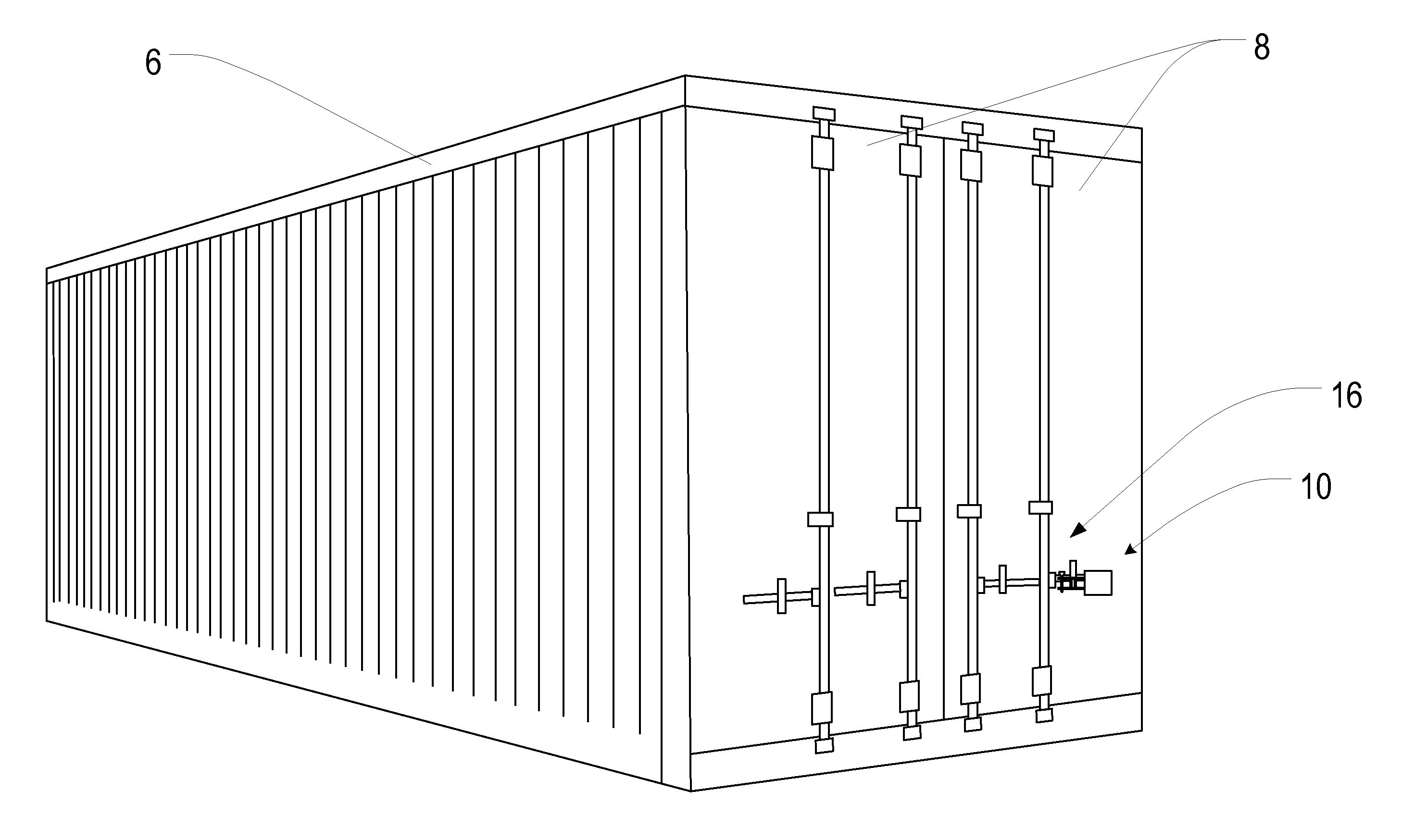 Locking system for shipping container including bolt seal and electronic device with arms for receiving bolt seal