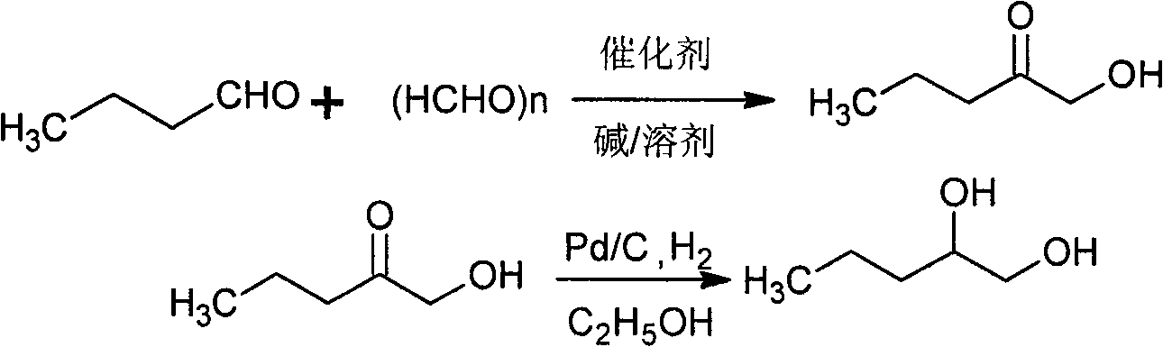 Method for synthesizing 1,2-pentanediol