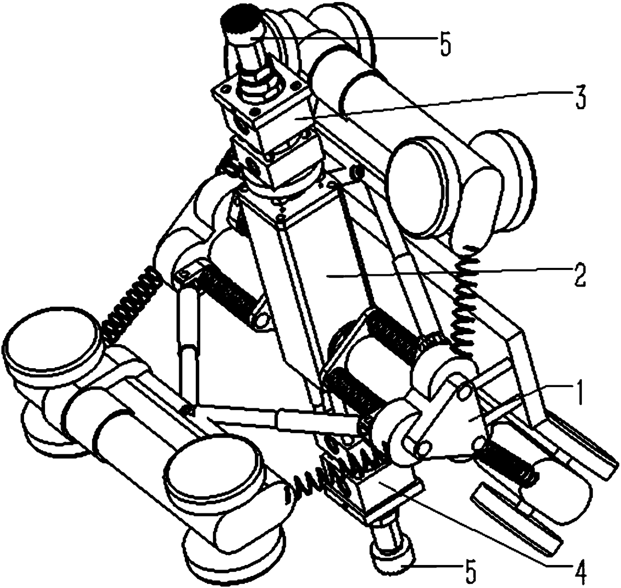 Wheel type pipeline robot steering device