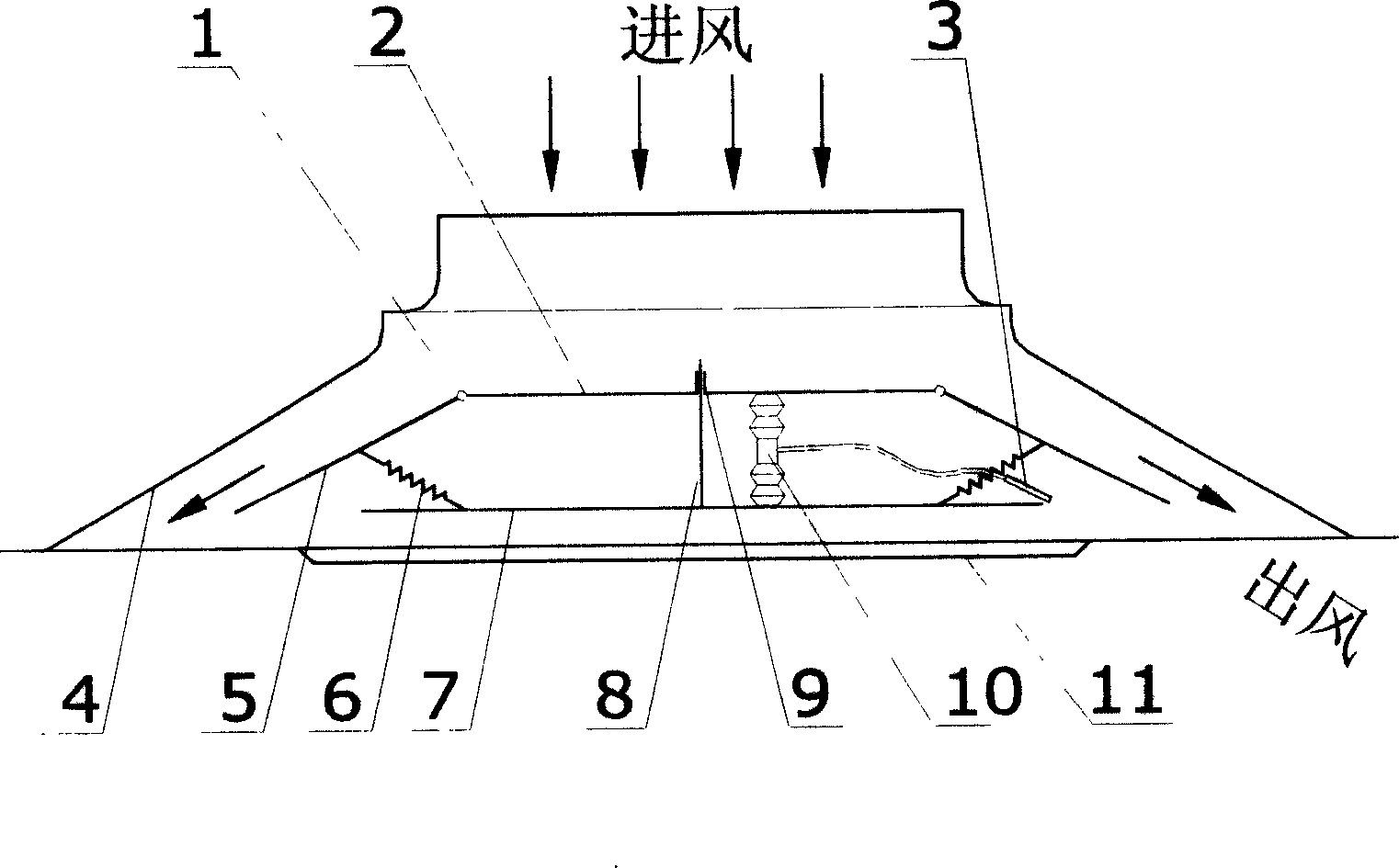 Passive automatic air quantity control air distribution method and its air distribution device