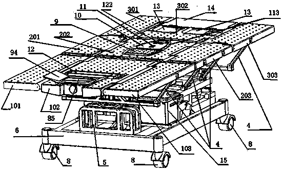 Wheelchair bed with functions of full posture changing and defecation cleaning