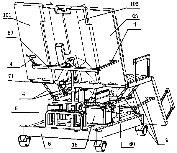 Wheelchair bed with functions of full posture changing and defecation cleaning