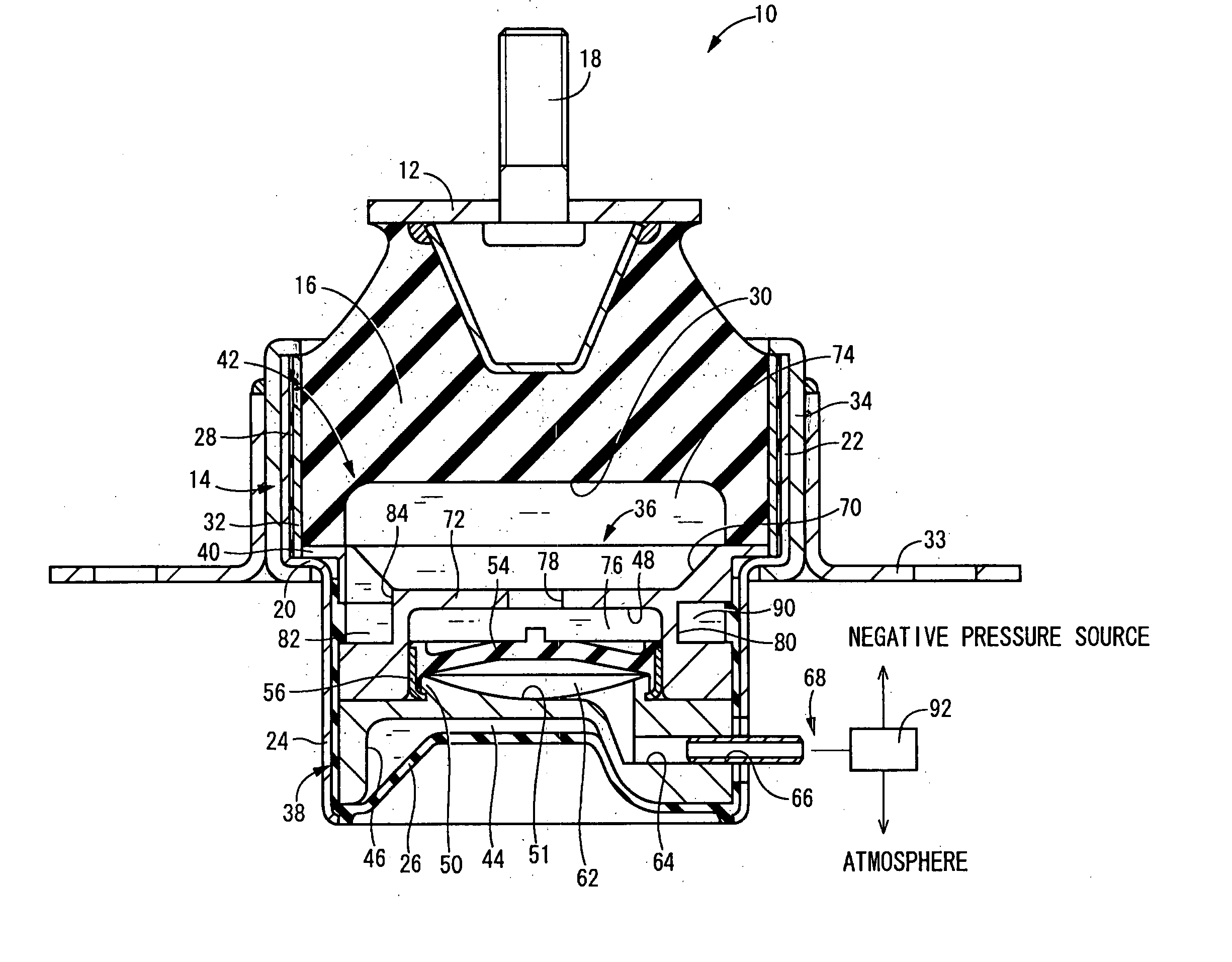 Fluid-filled vibration damping device