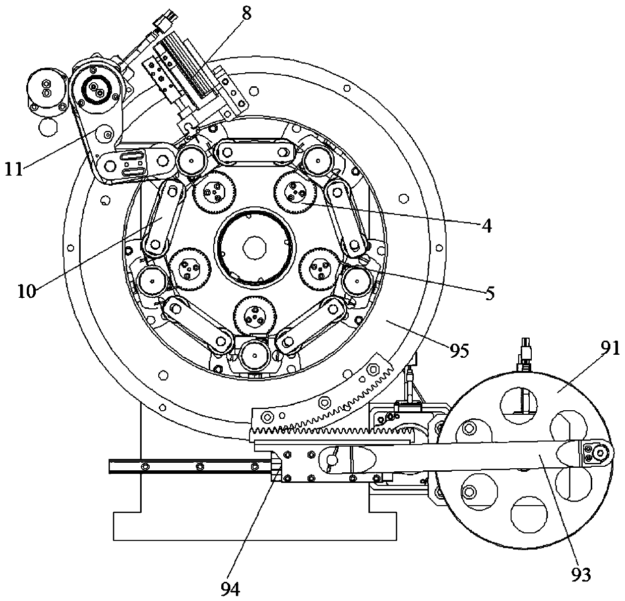 Continuous multi-station battery core winding device