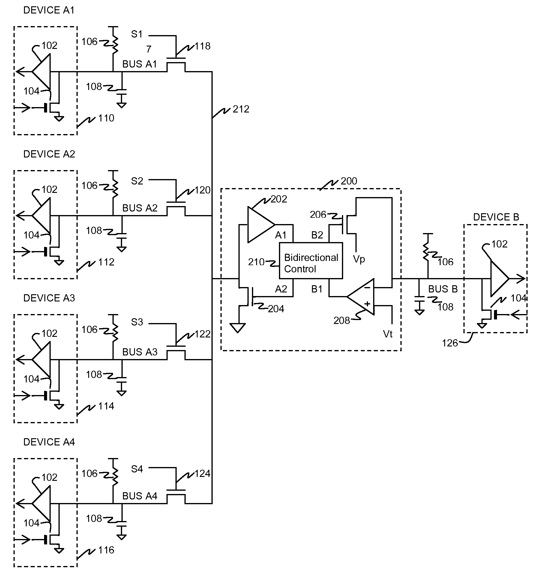 Bidirectional data repeater switch