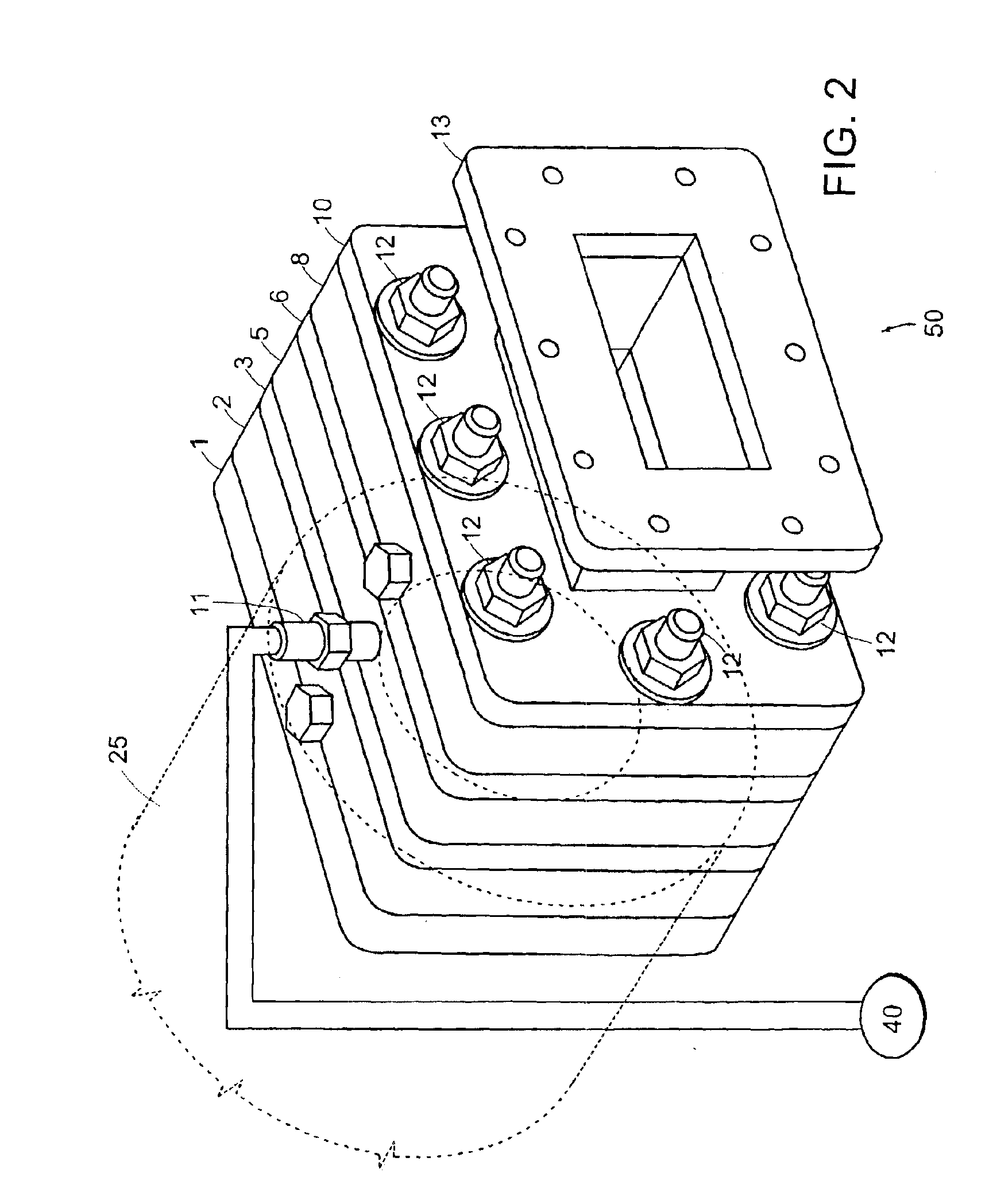 Device for transmitting electromagnetic waves through an aperture in a wall