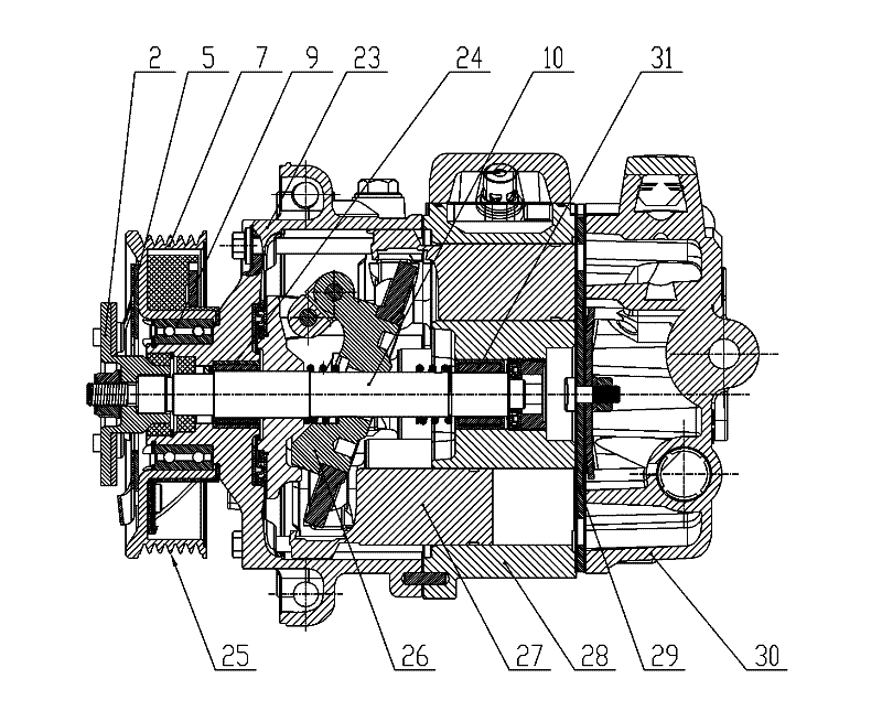 Air conditioning compressor for automobiles