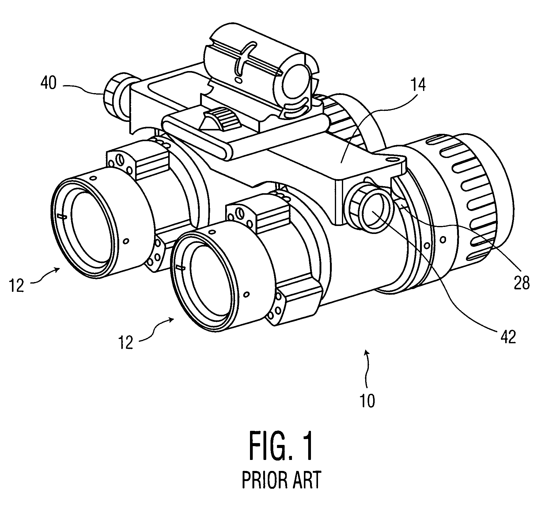 Line of sight adjustment for night vision binoculars