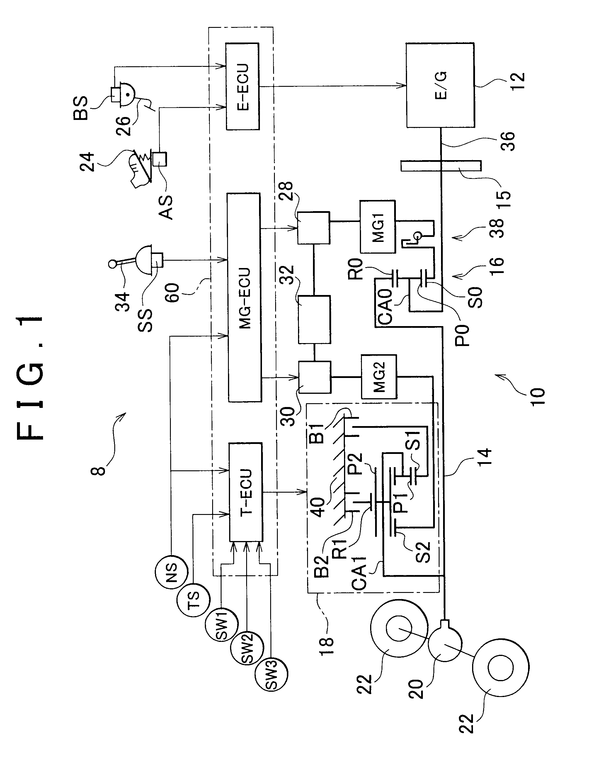 Hybrid vehicle power transmission device and hybrid vehicle