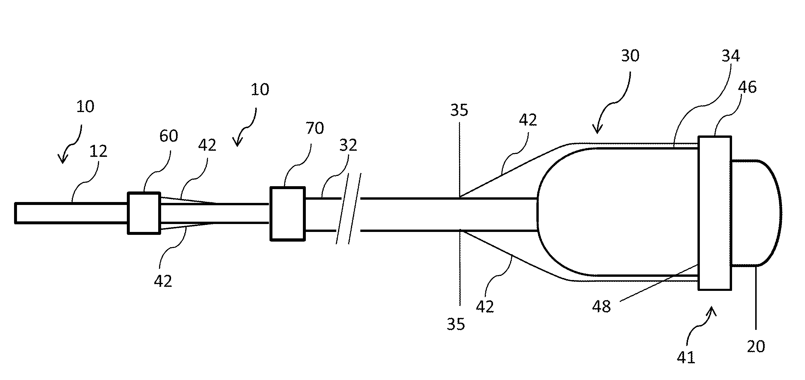 Adjustable length dilation balloon