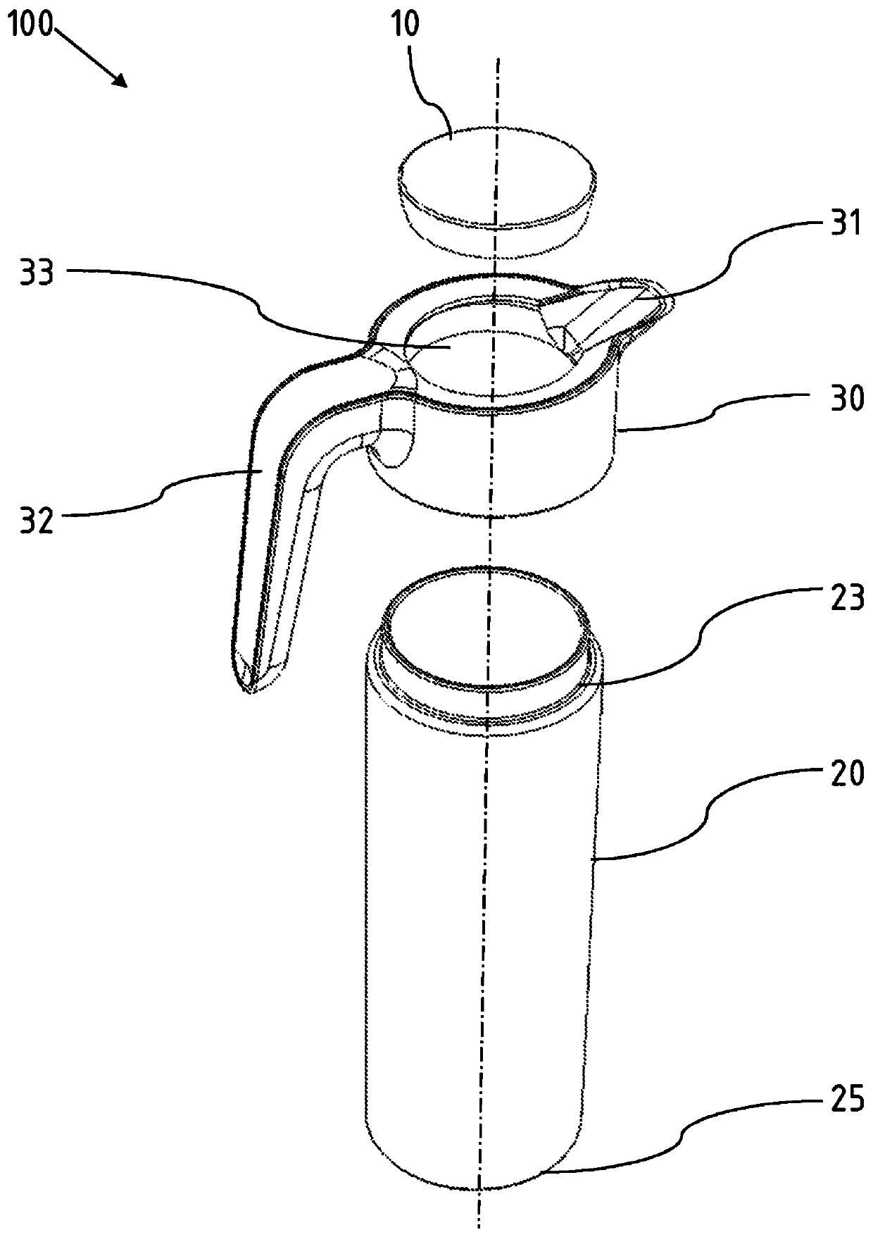 Double-walled vacuum glass thermos flask