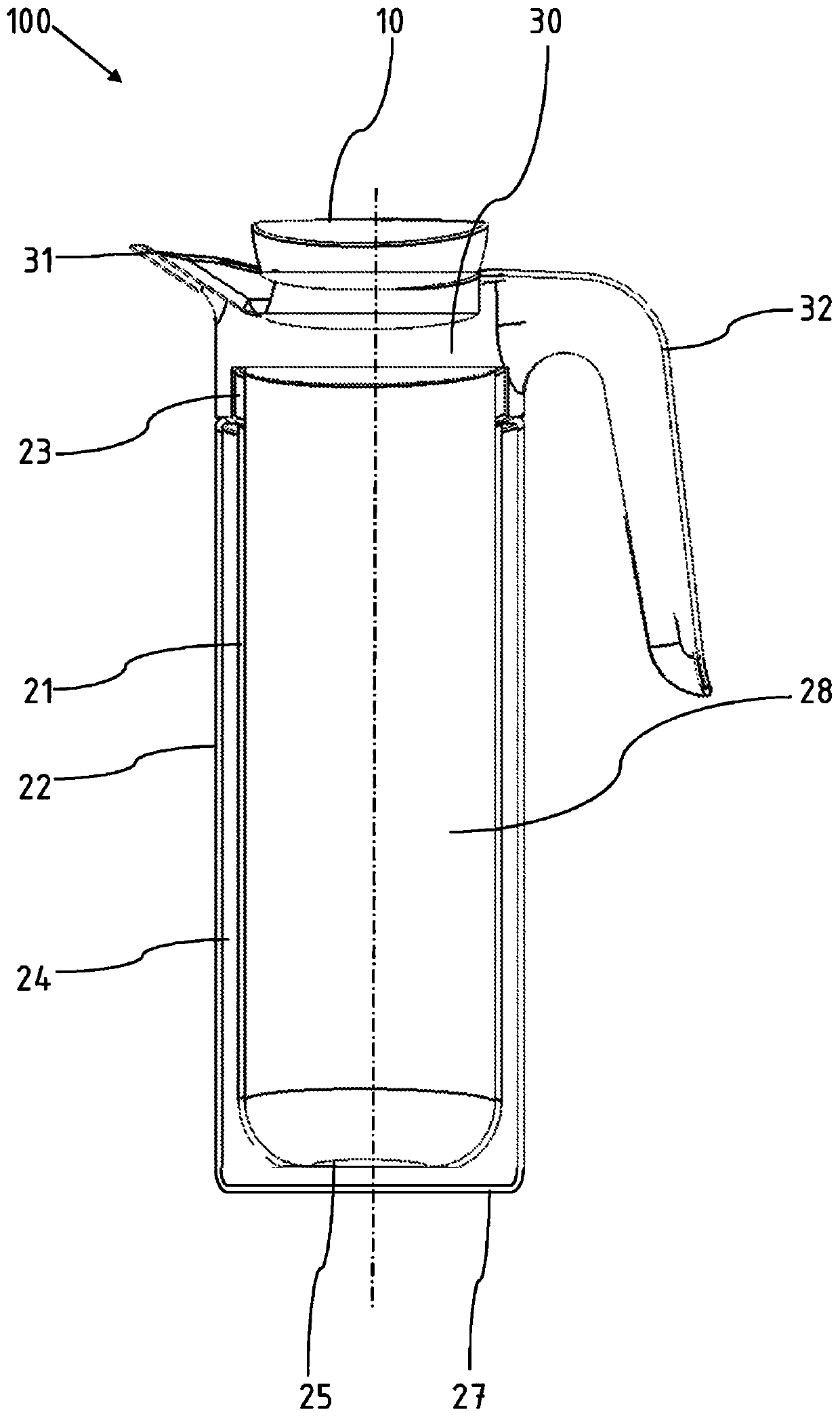 Double-walled vacuum glass thermos flask