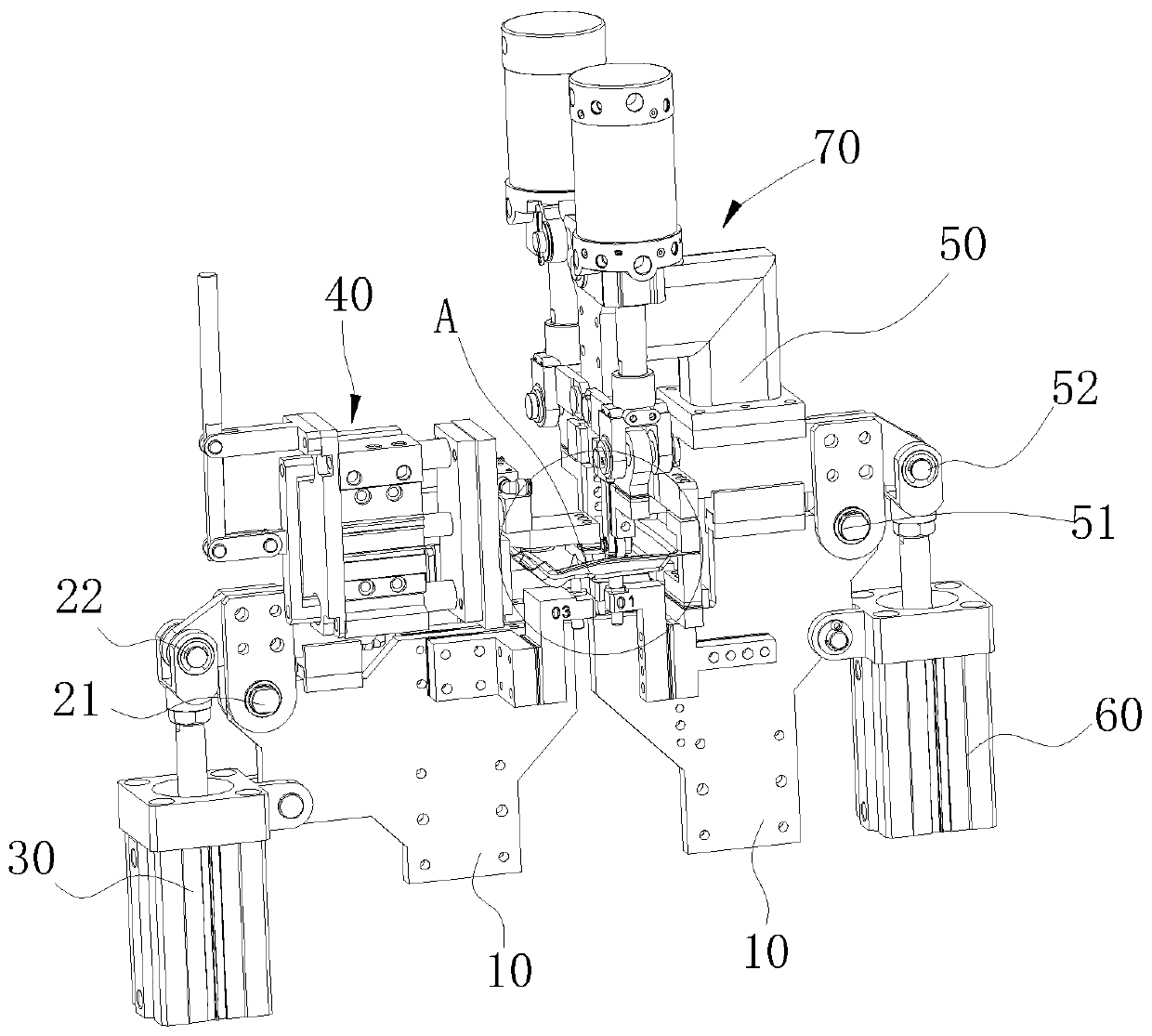 Bending device for nut plate covered edge