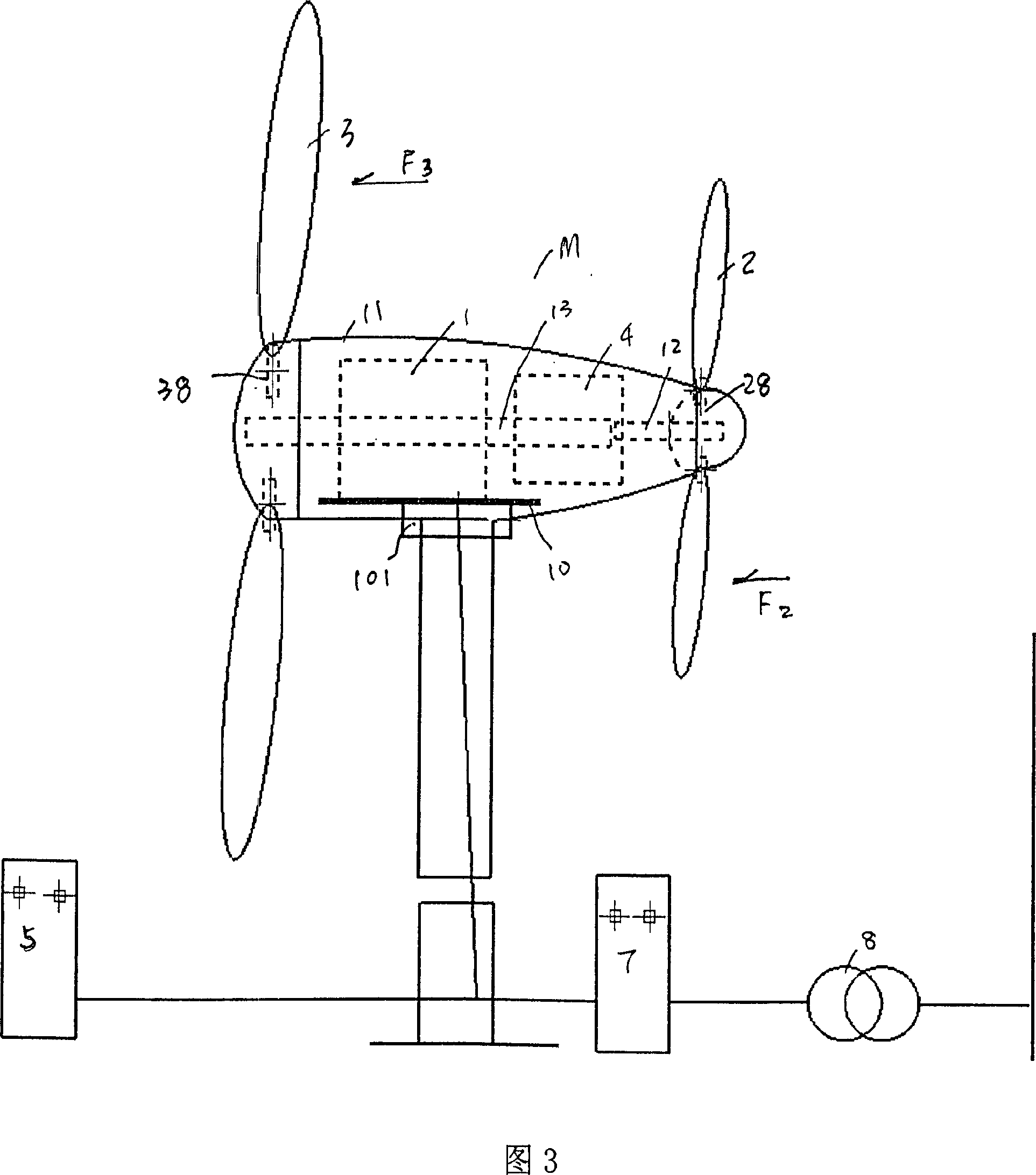 Double-rotor pneumatic electric machine and variable speed constant frequency excitation control system thereof