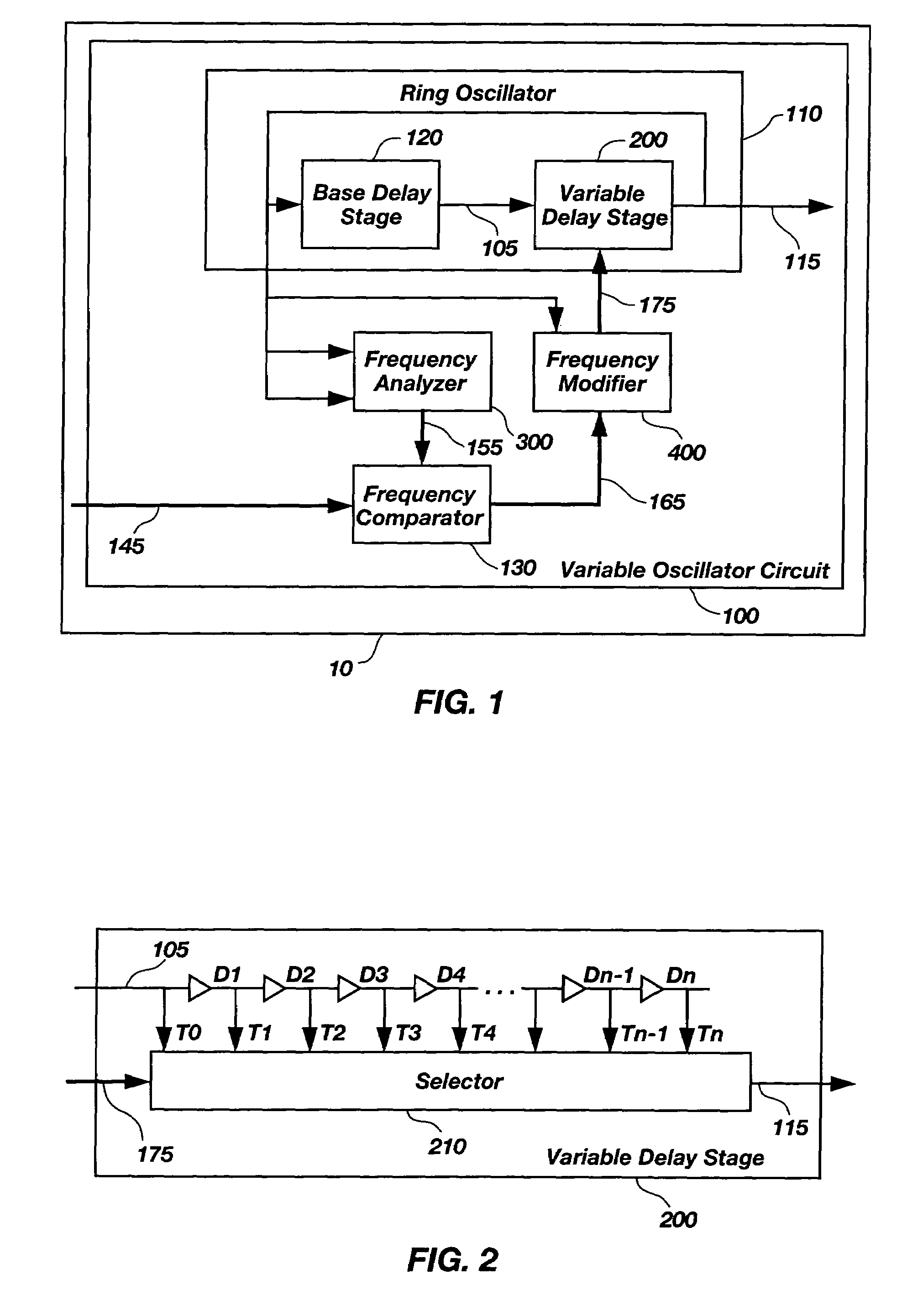 On-chip variable oscillator method and apparatus