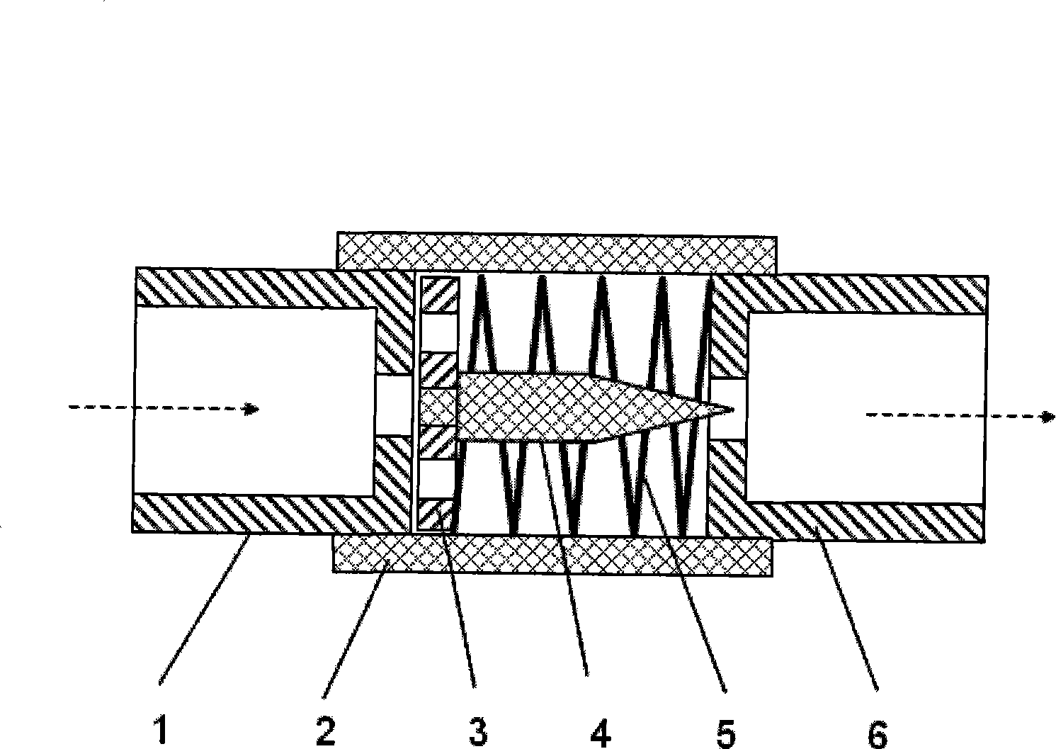 Self-powered gas flow control pipe fitting