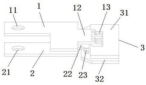 Double-layer substrate wiring terminal structure of low-inductance power module