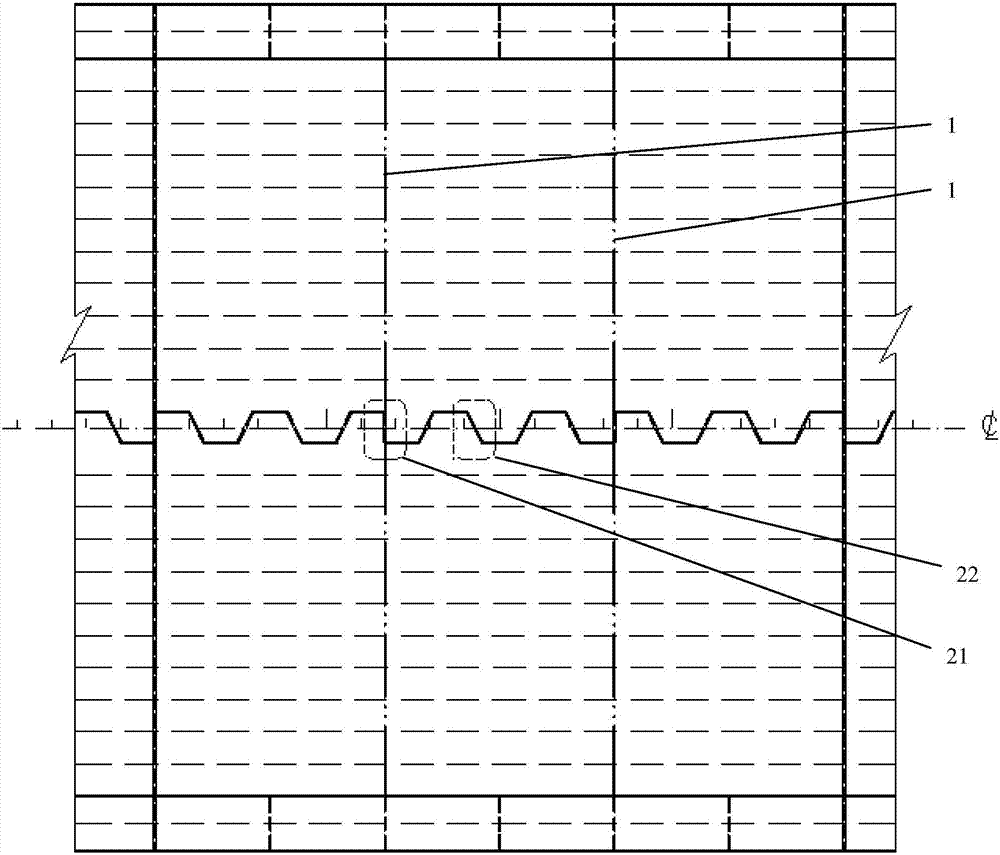 Large spacing deck web crossbeam and groove-type longitudinal bulkhead connecting structure