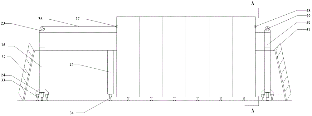 Hollow needle beam lining trolley