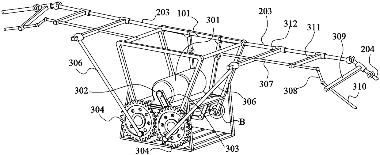 Fluttering-folding-active torsion hybrid drive bionic ornithopter