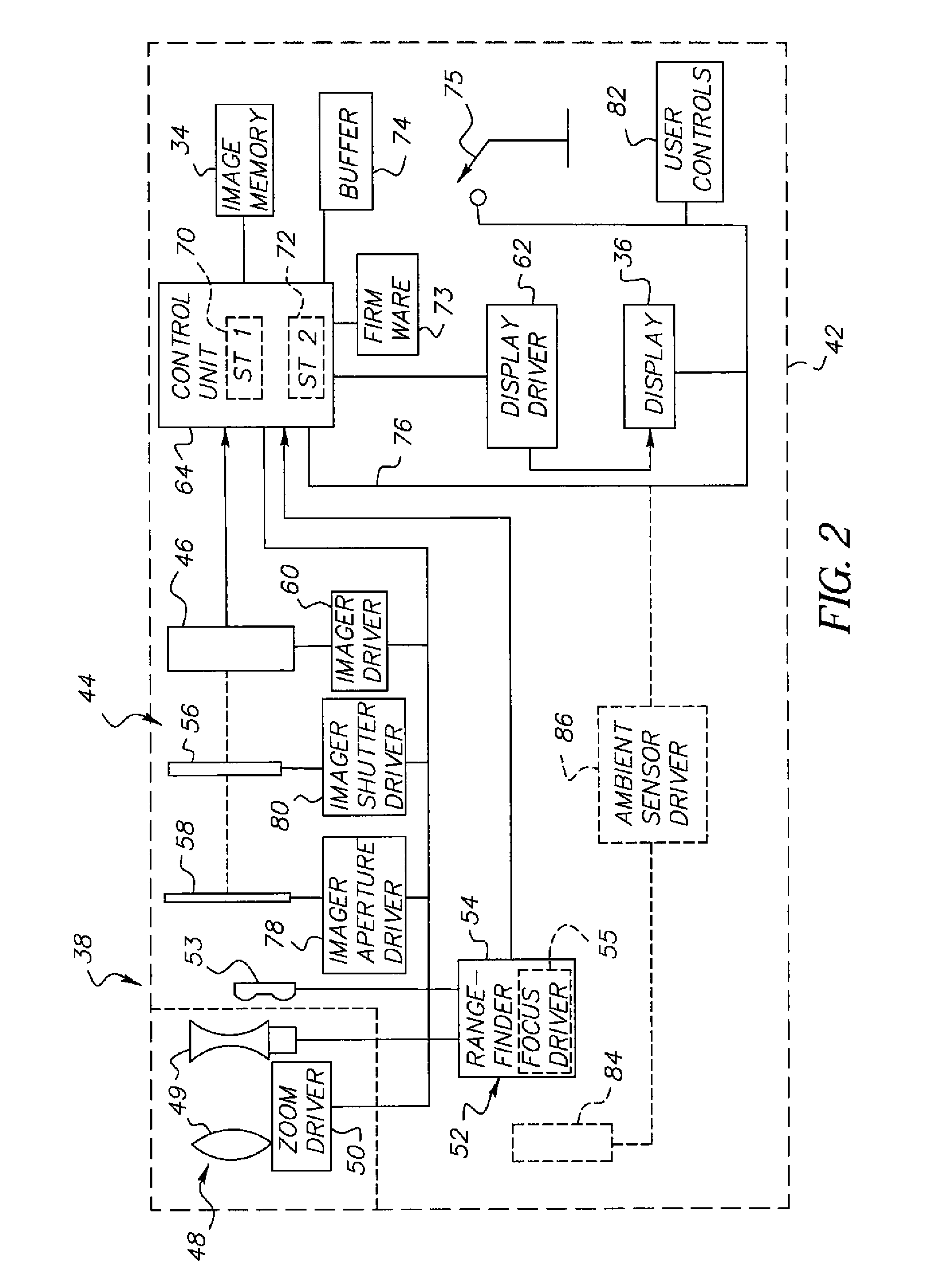 Image sequence stabilization method and camera having dual path image sequence stabilization