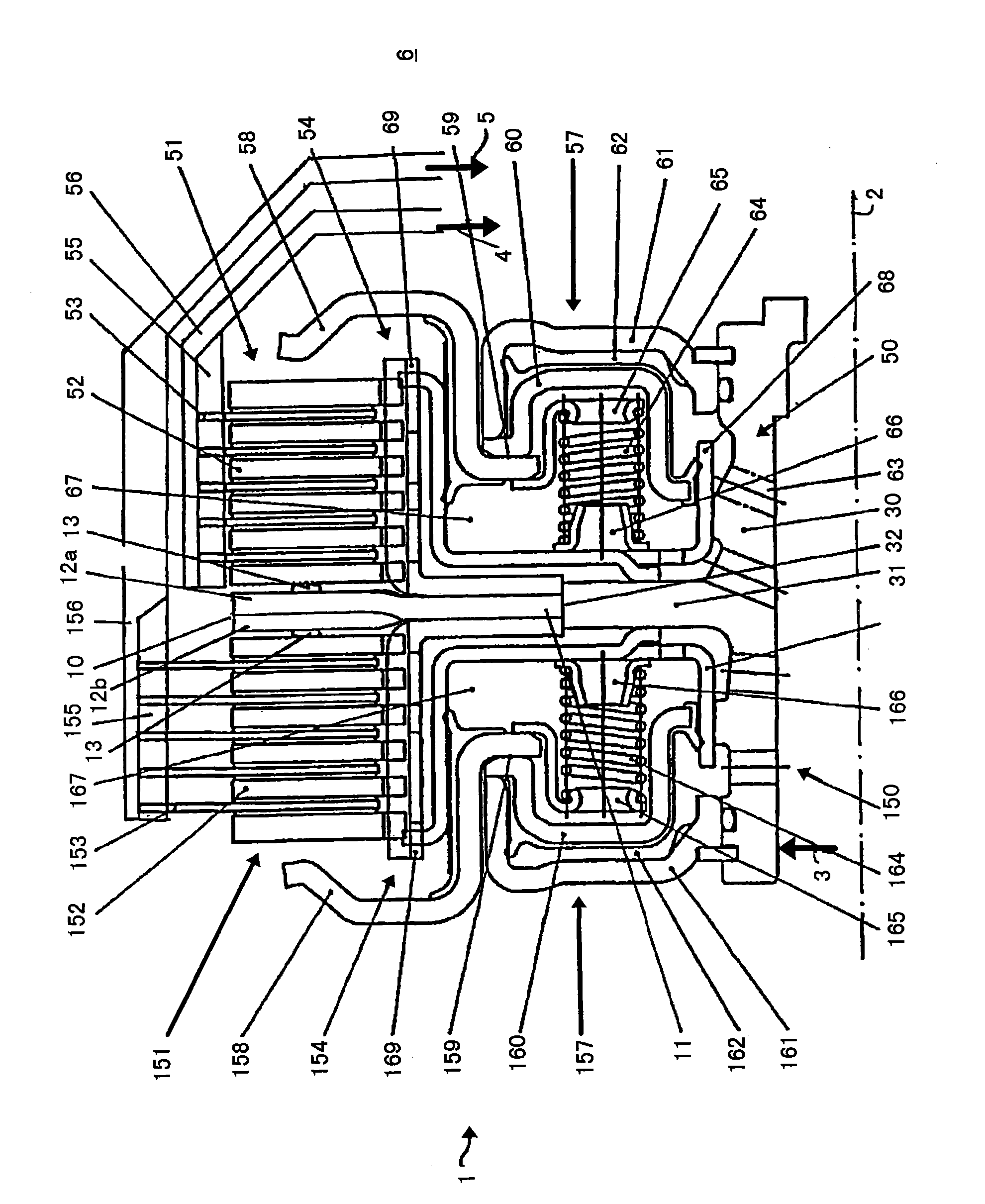 Support member used for clutch apparatus having two friction clutches