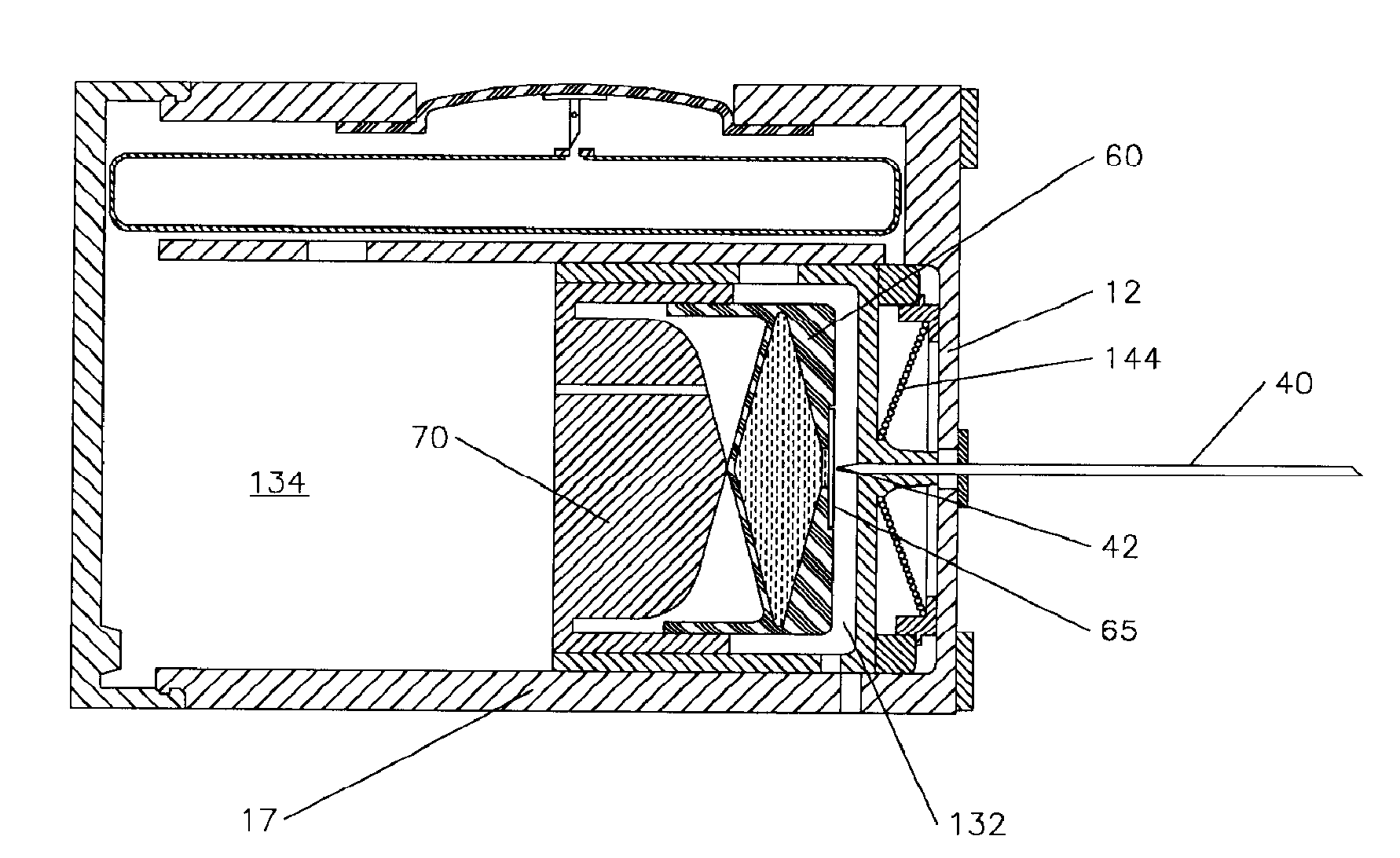 Method and device for painless injection of medication