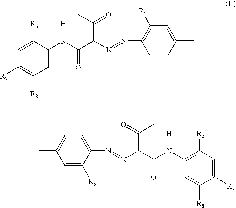 Color photographic materials with yellow minimum density colorants