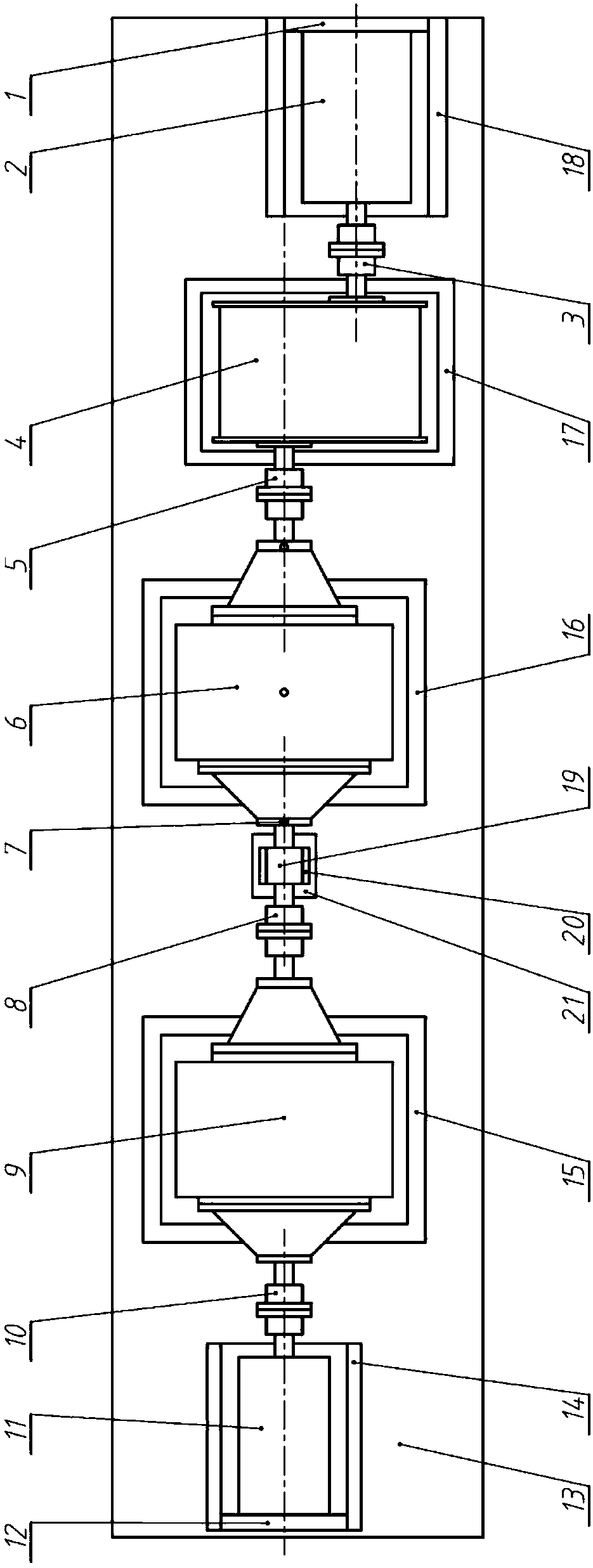 Wind power gear box fault diagnosis test platform based on multi-feature fusion and method