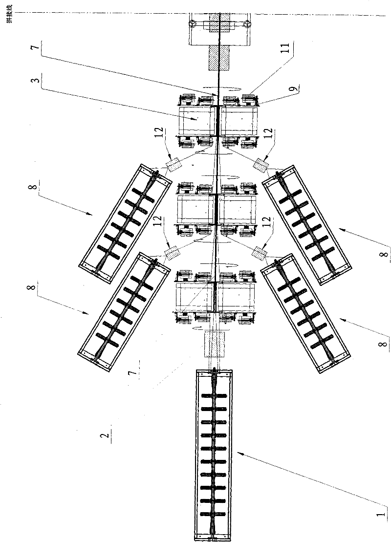 Production method of composite material by multilayer diagonal winding and production line