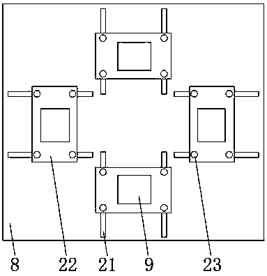 Multi-station embossing device for drive axle spring plate base upper plates