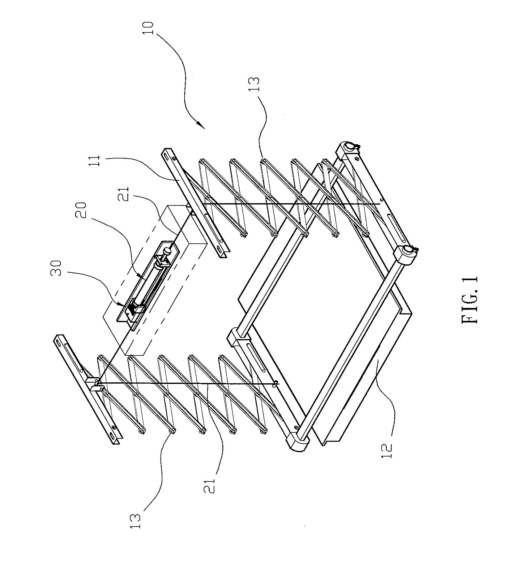 Lifting Device For An Overhead Projector Which Has A Constant Velocity During The Upward And Downward Movement