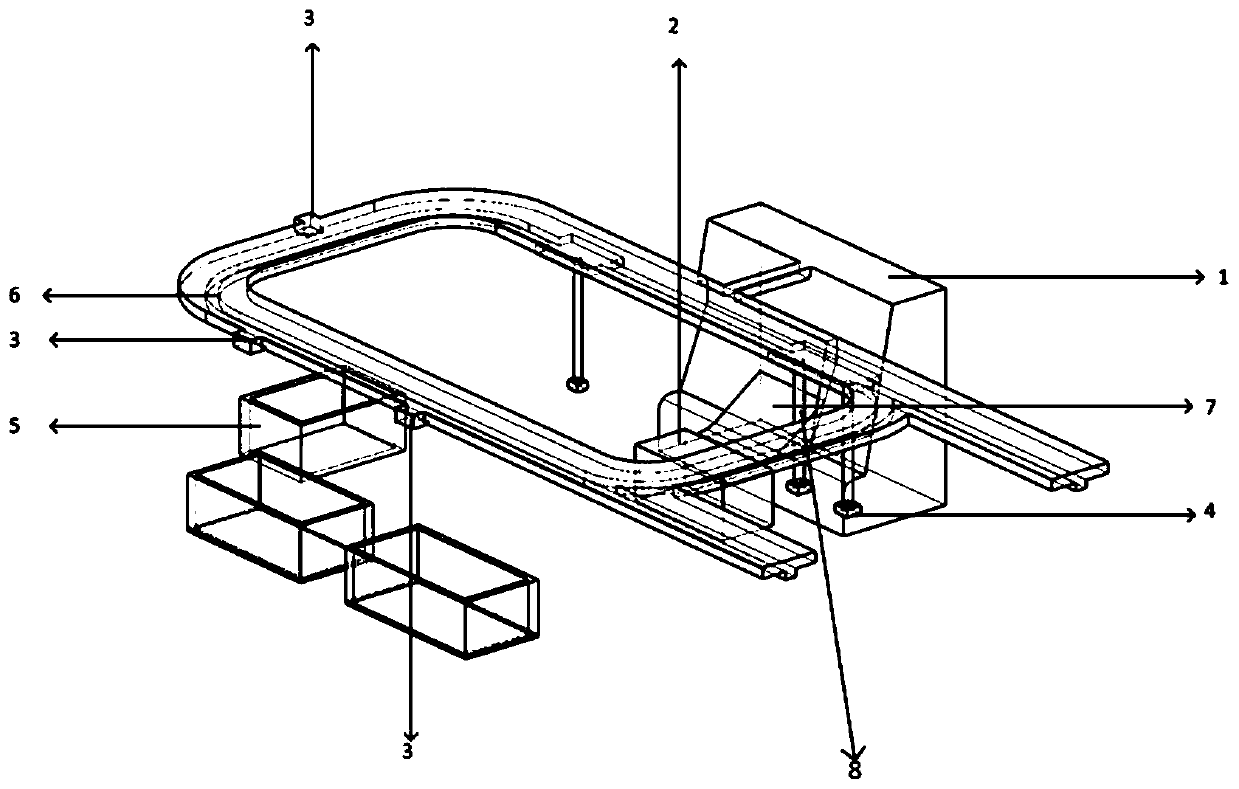 Rebar bending machine discharged material automatic transferring and classifying system and method