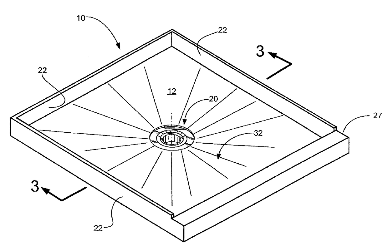 One piece shower pan and method of making same