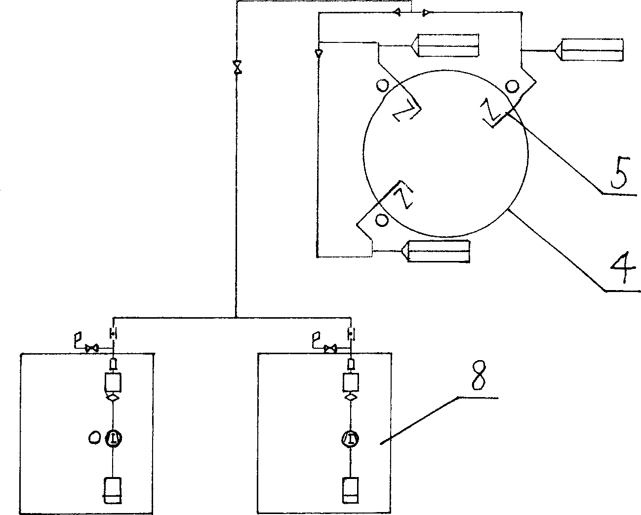 Forced oxidizing method and its device for smoke desulfurizing intermediate product-calcium sulfite