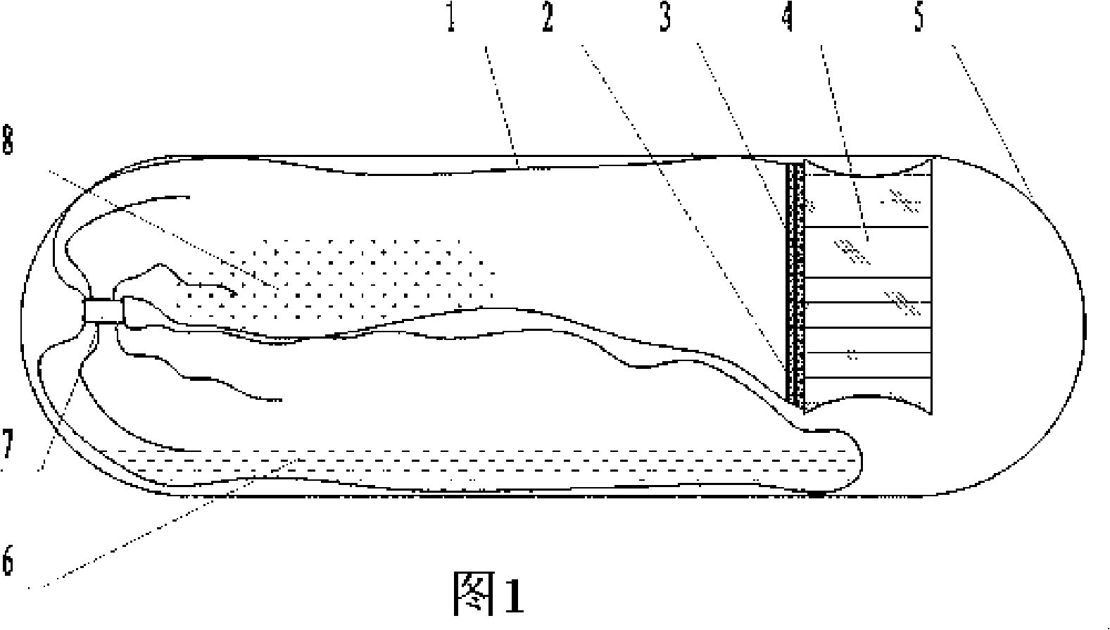 Self-inflating air bag in digestive tract cavity