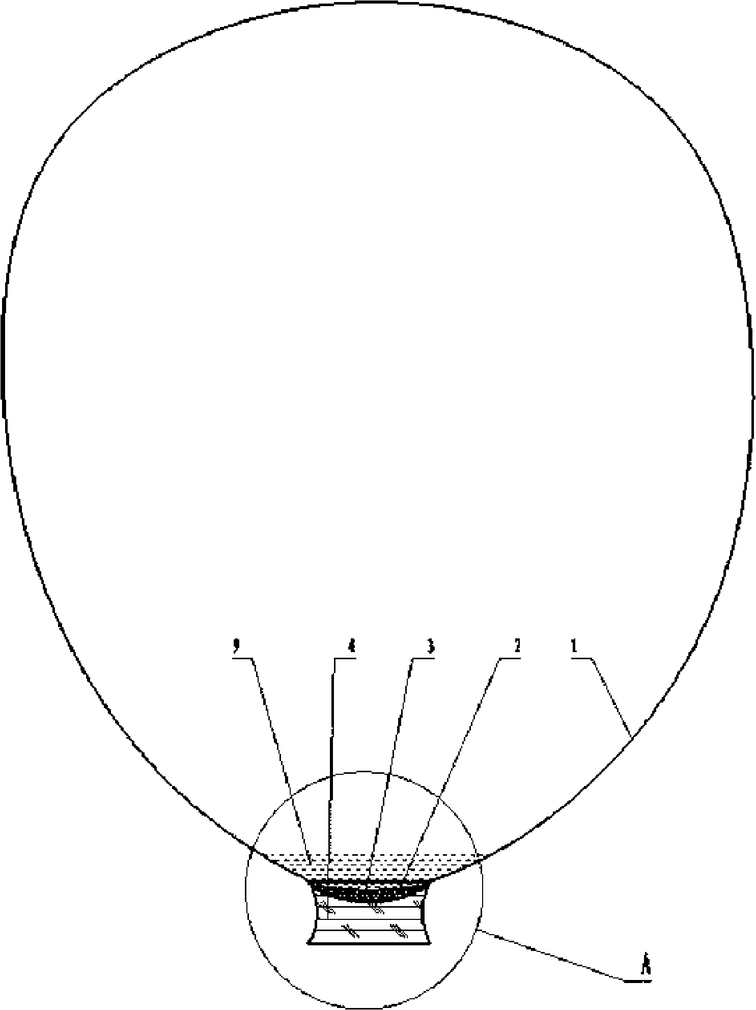 Self-inflating air bag in digestive tract cavity