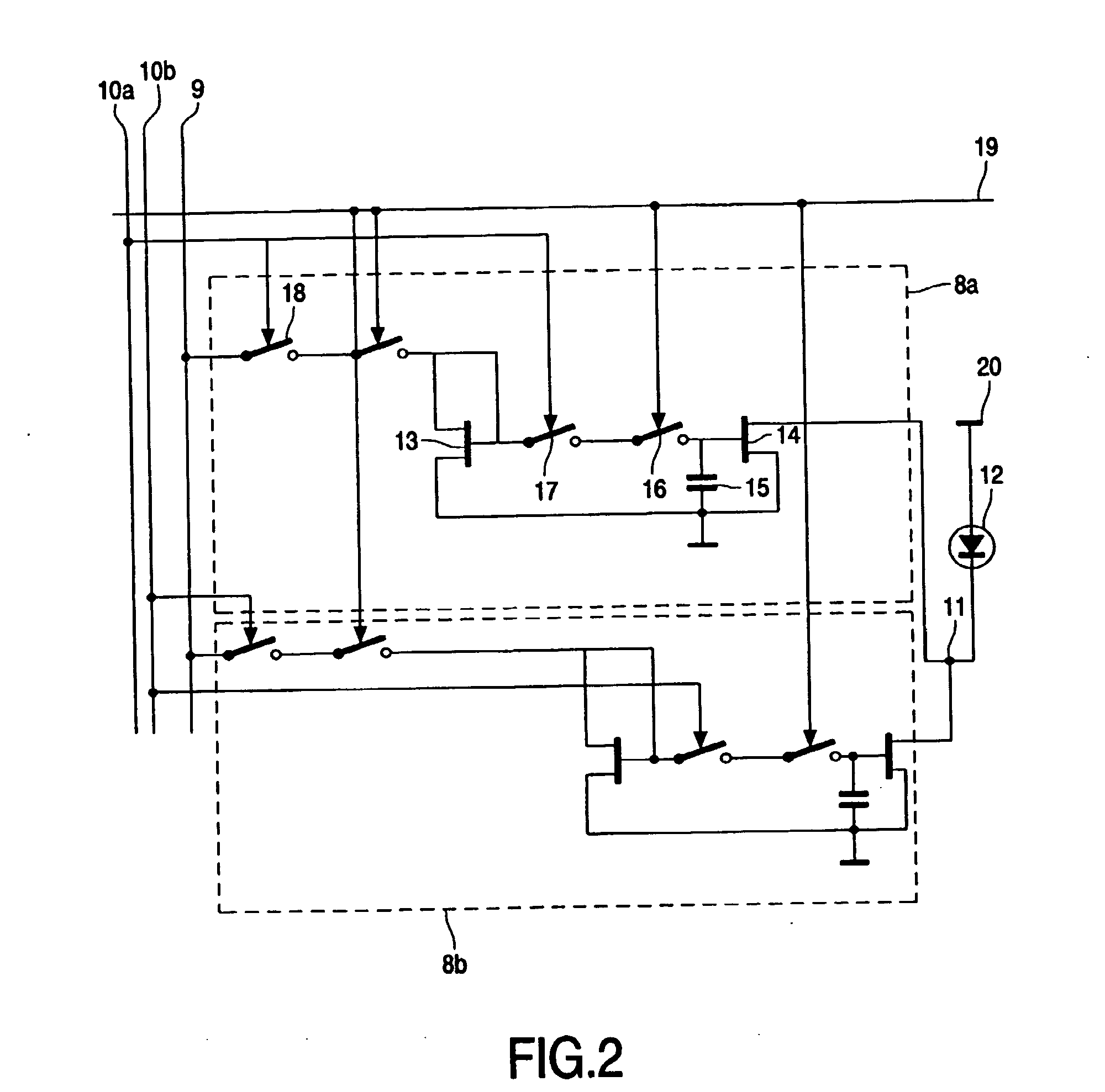 Method and device for driving an active matrix display panel