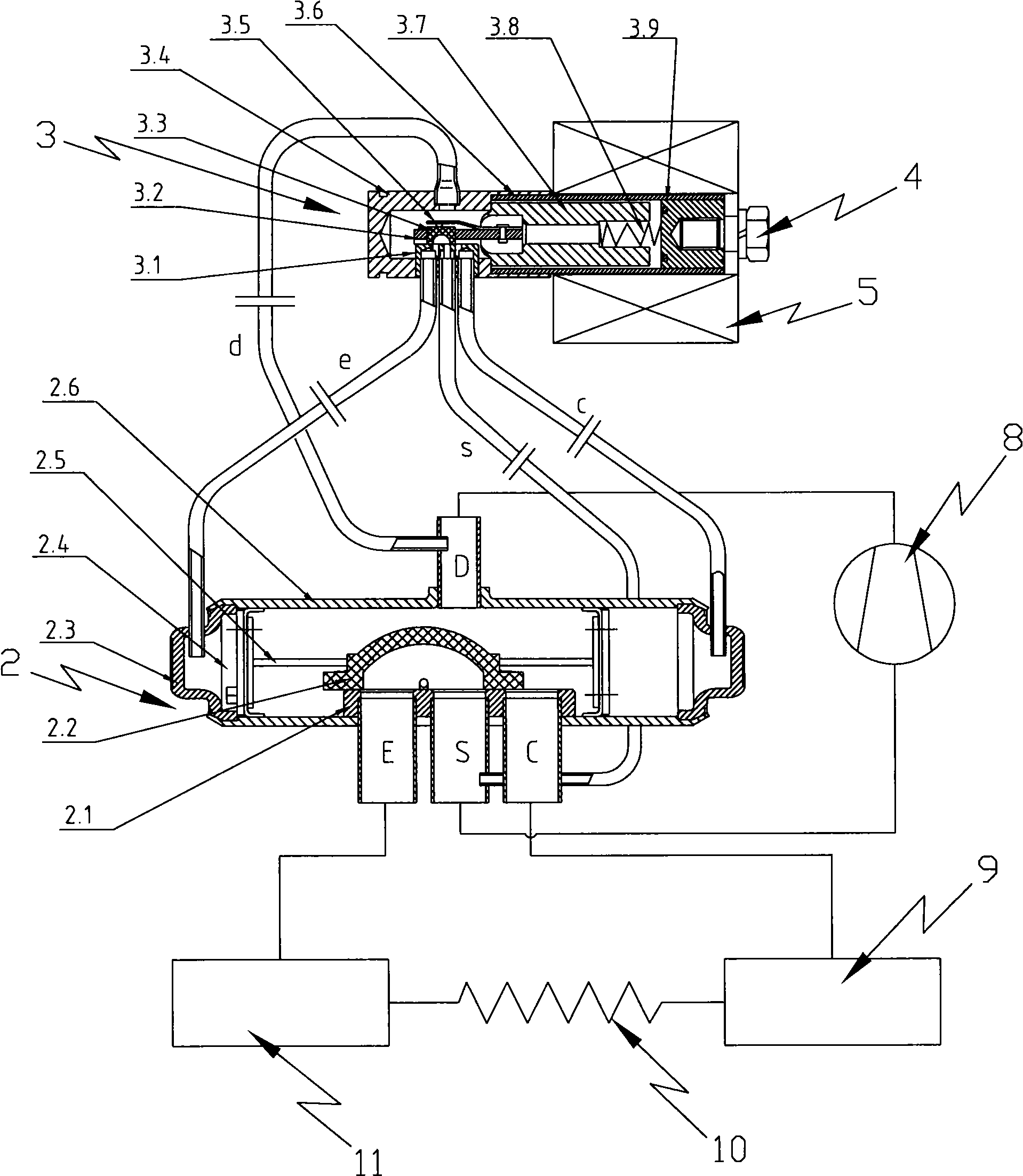 Macrotype four-way reversing valve