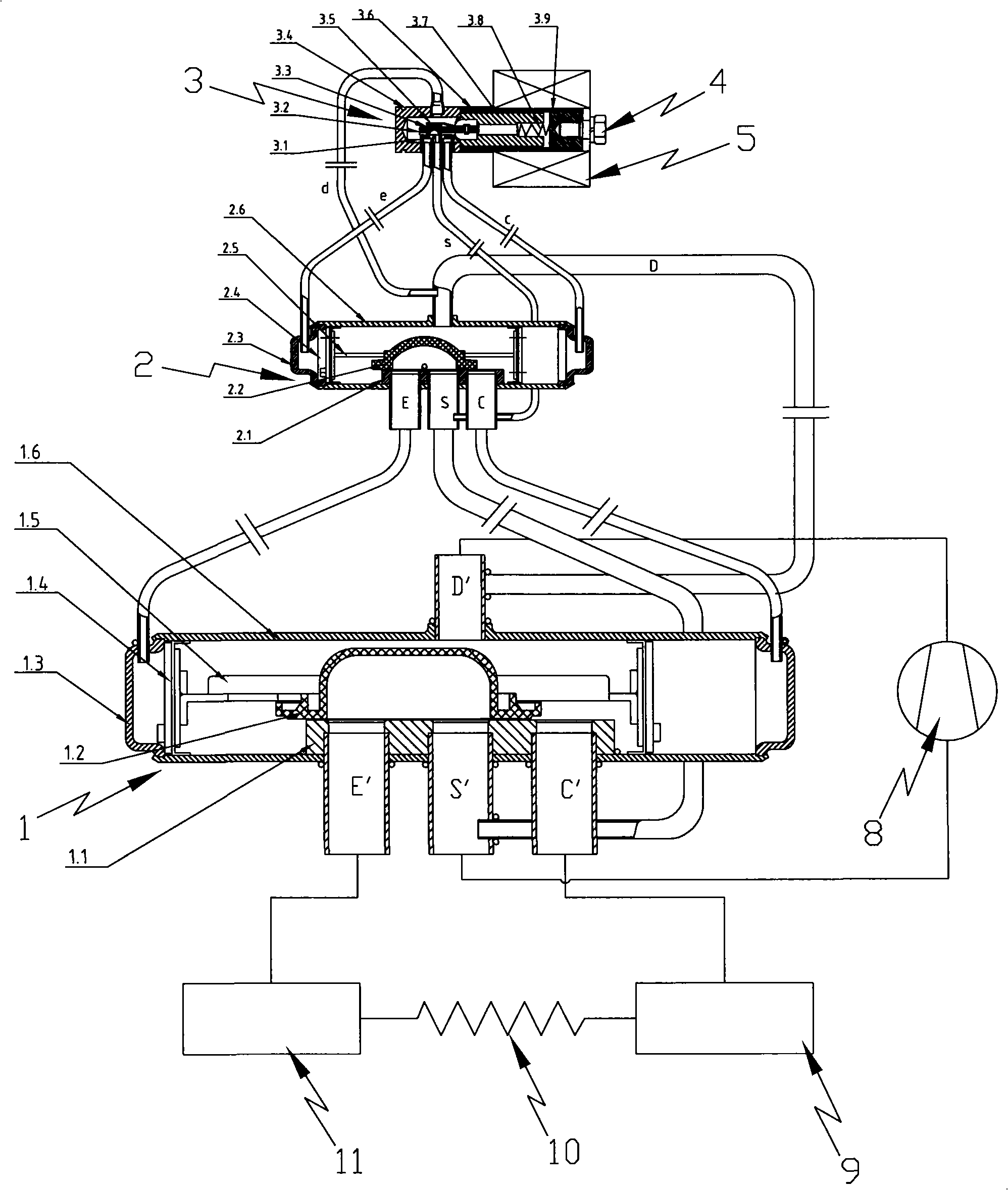 Macrotype four-way reversing valve