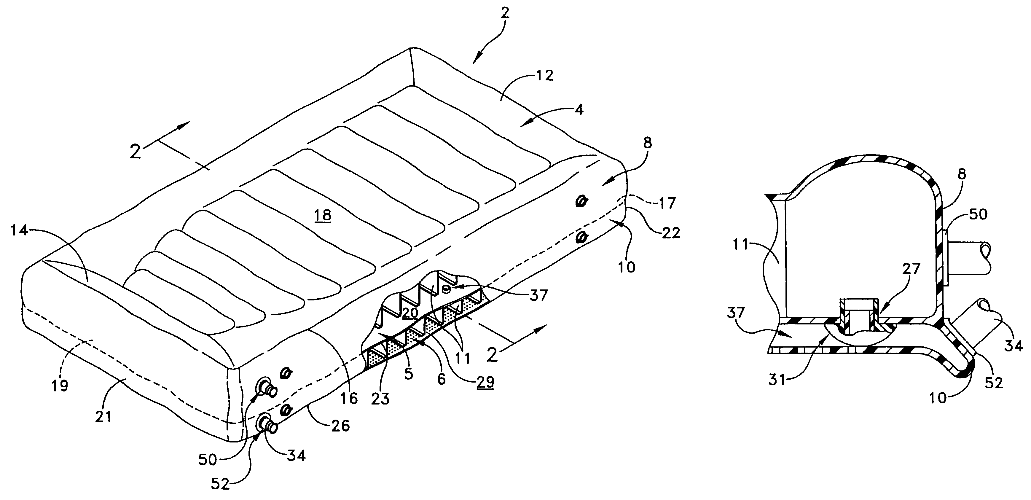 Double chambered air mattress