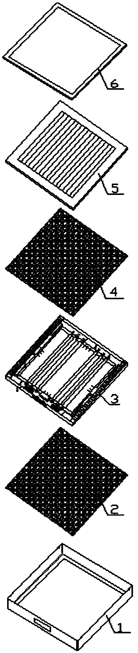 Ultraviolet anion electrostatic fiber and silver-copper ion fiber comprehensive sterilization module