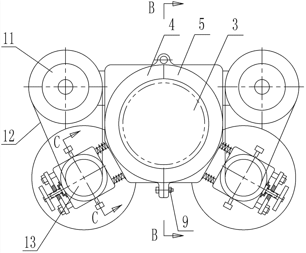 Climbing type grinding machine of grinding retained mandrel