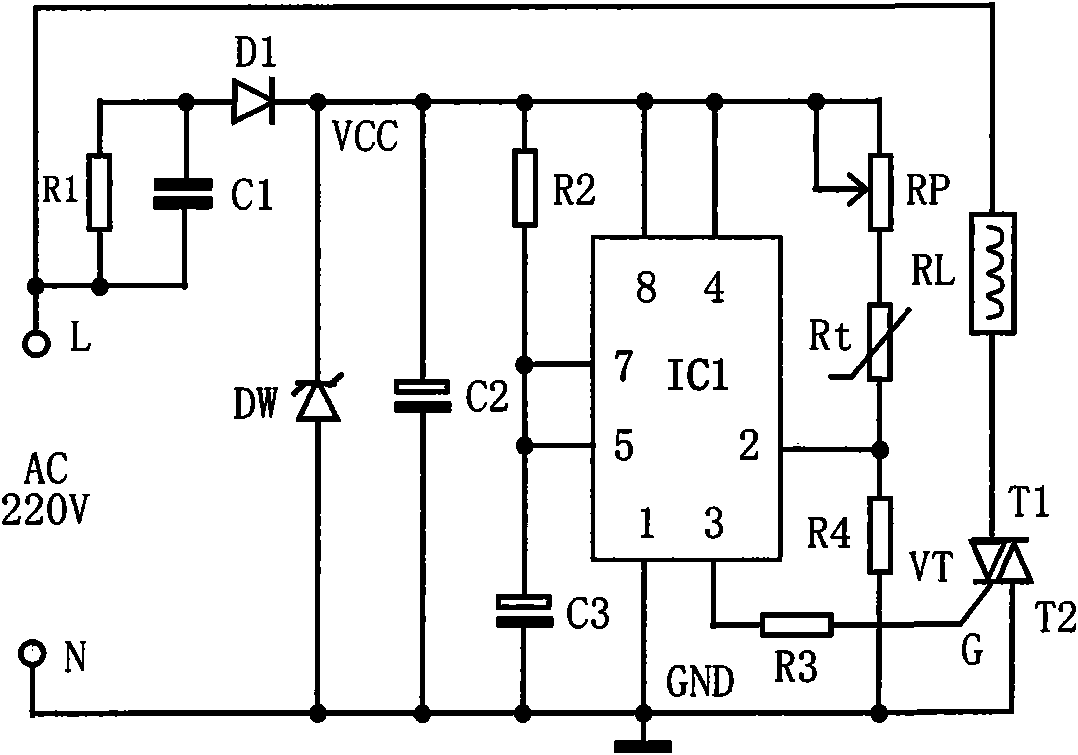 Temperature control timer prepared from time-base circuit