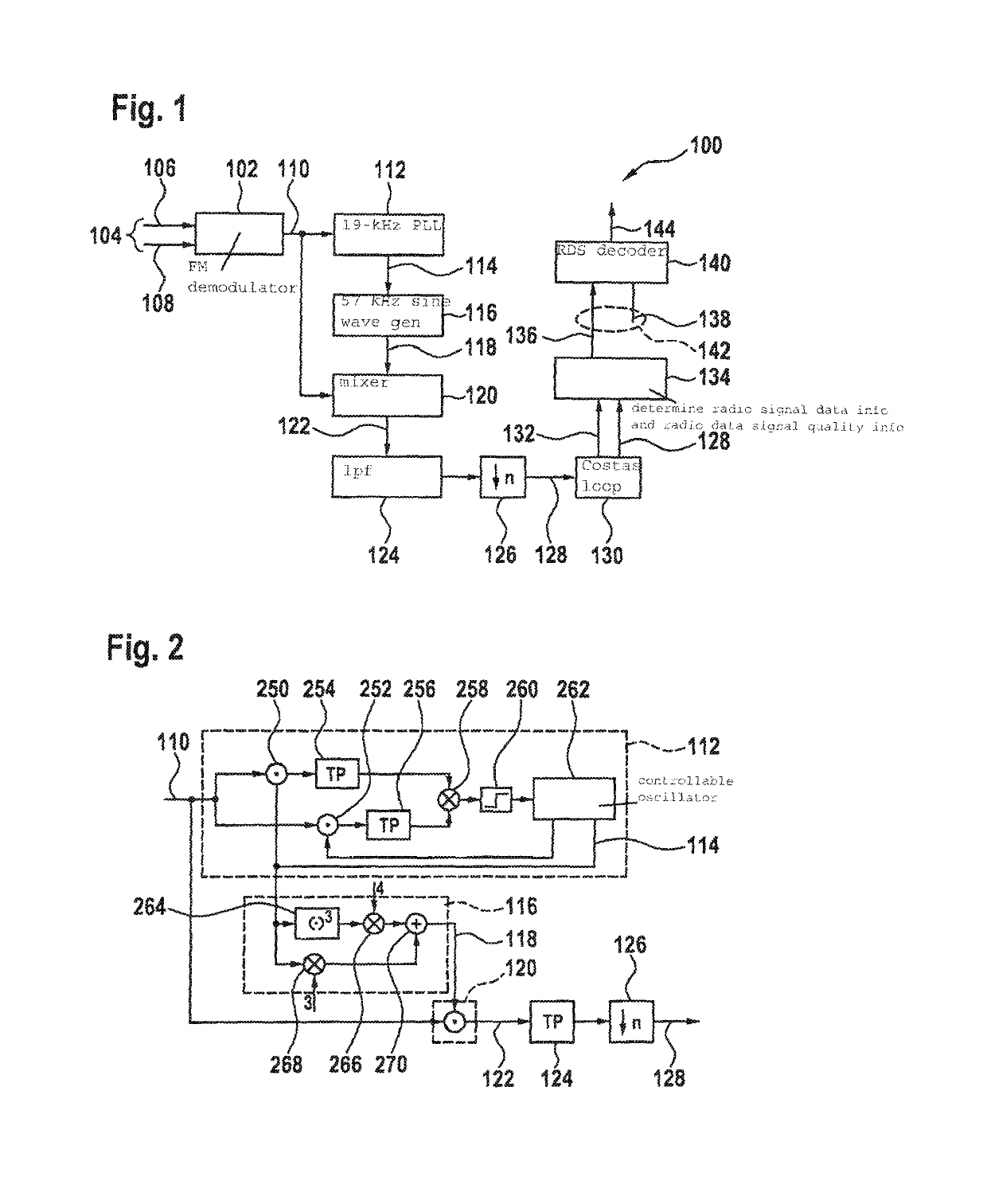 Method and device for conditioning a radio data signal for a broadcast receiver