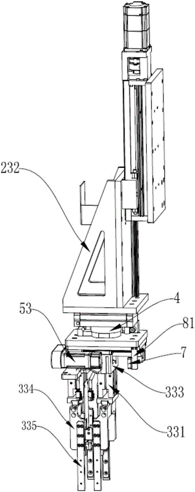 Rotary type feeding and discharging device capable of achieving three-axis transfer