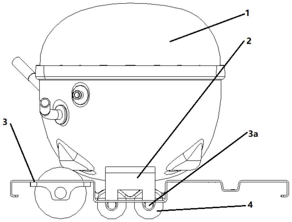 Structure for preventing compressor from transmitting vibration to bottom plate