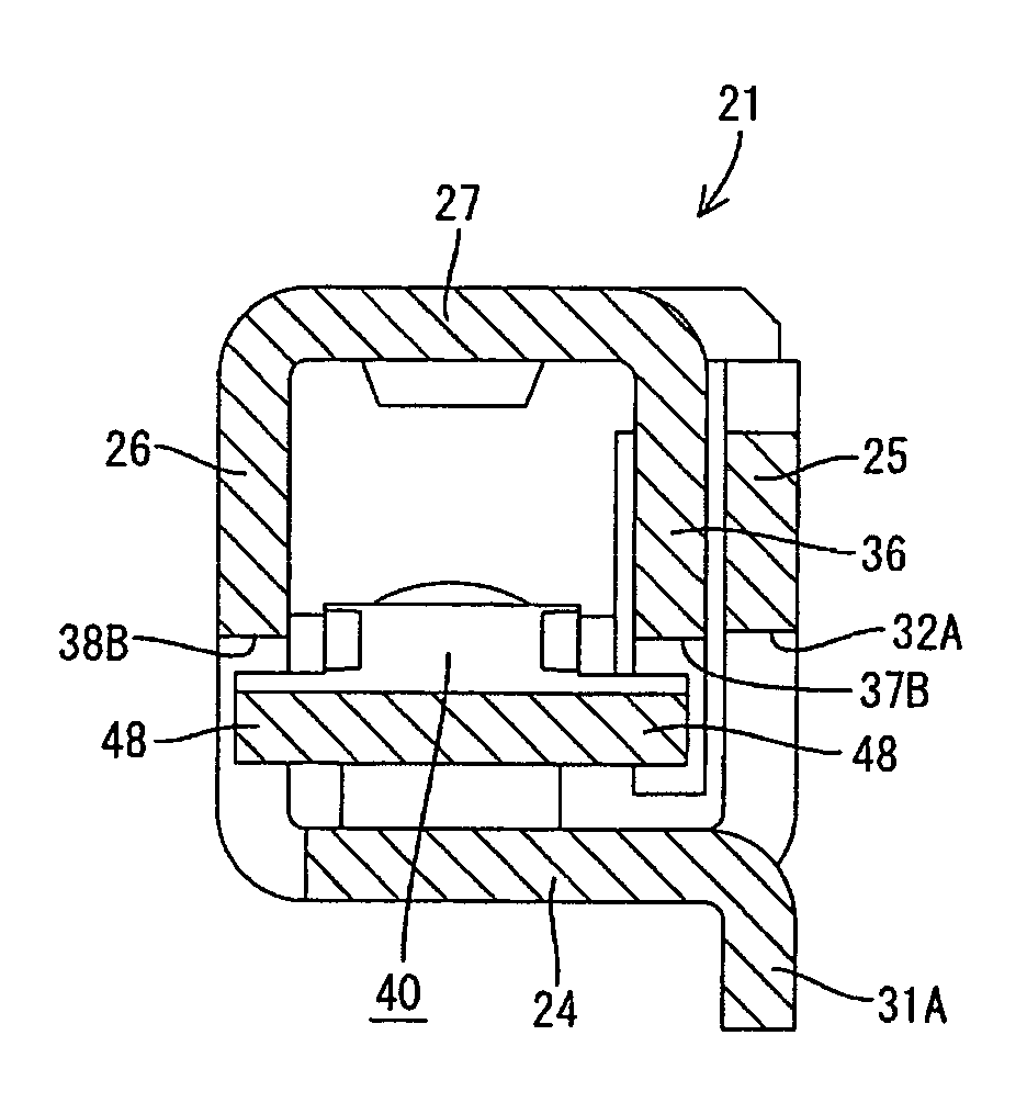 Terminal fitting and a connector provided therewith