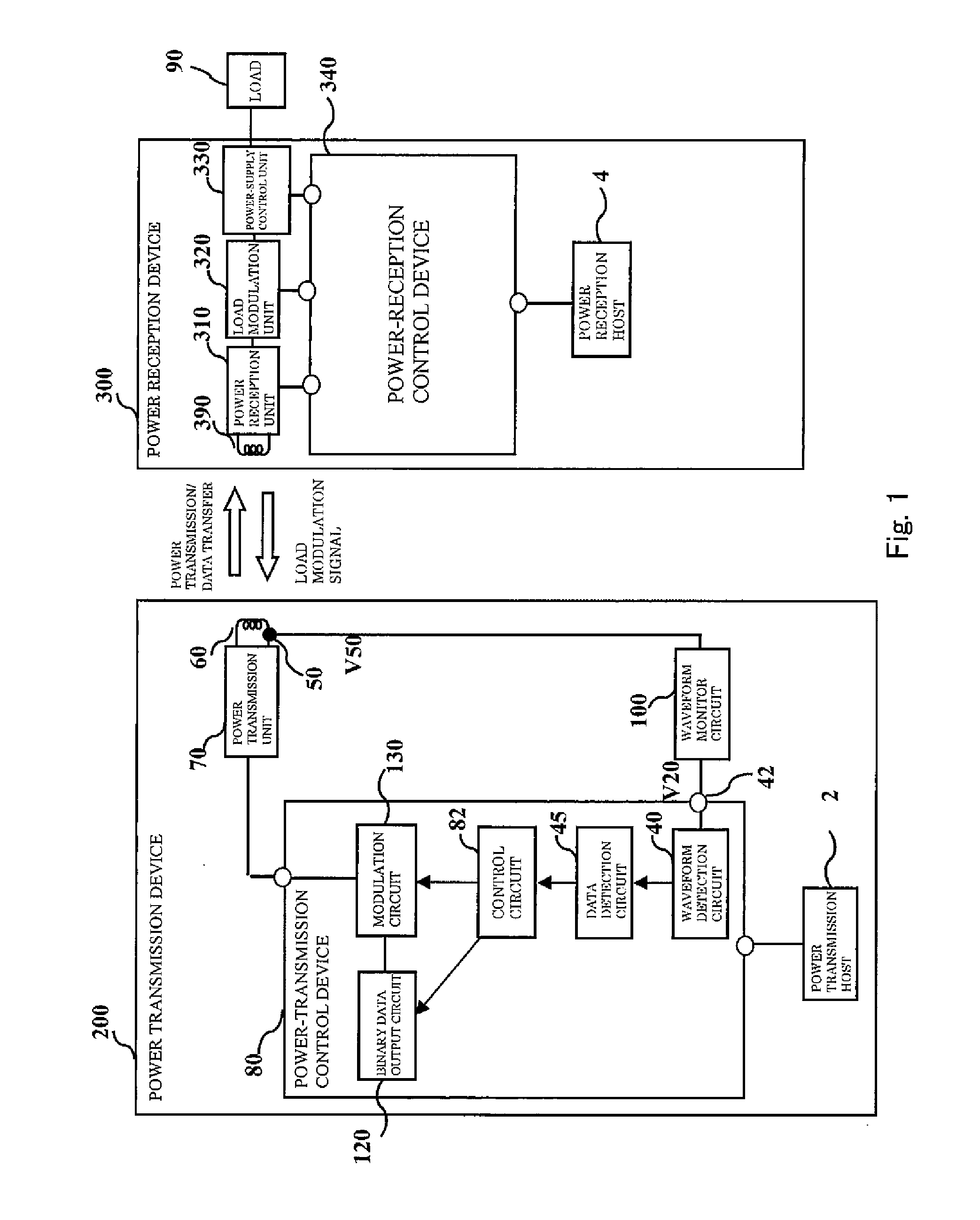 Power transmission device and waveform monitor circuit for use in power transmission device