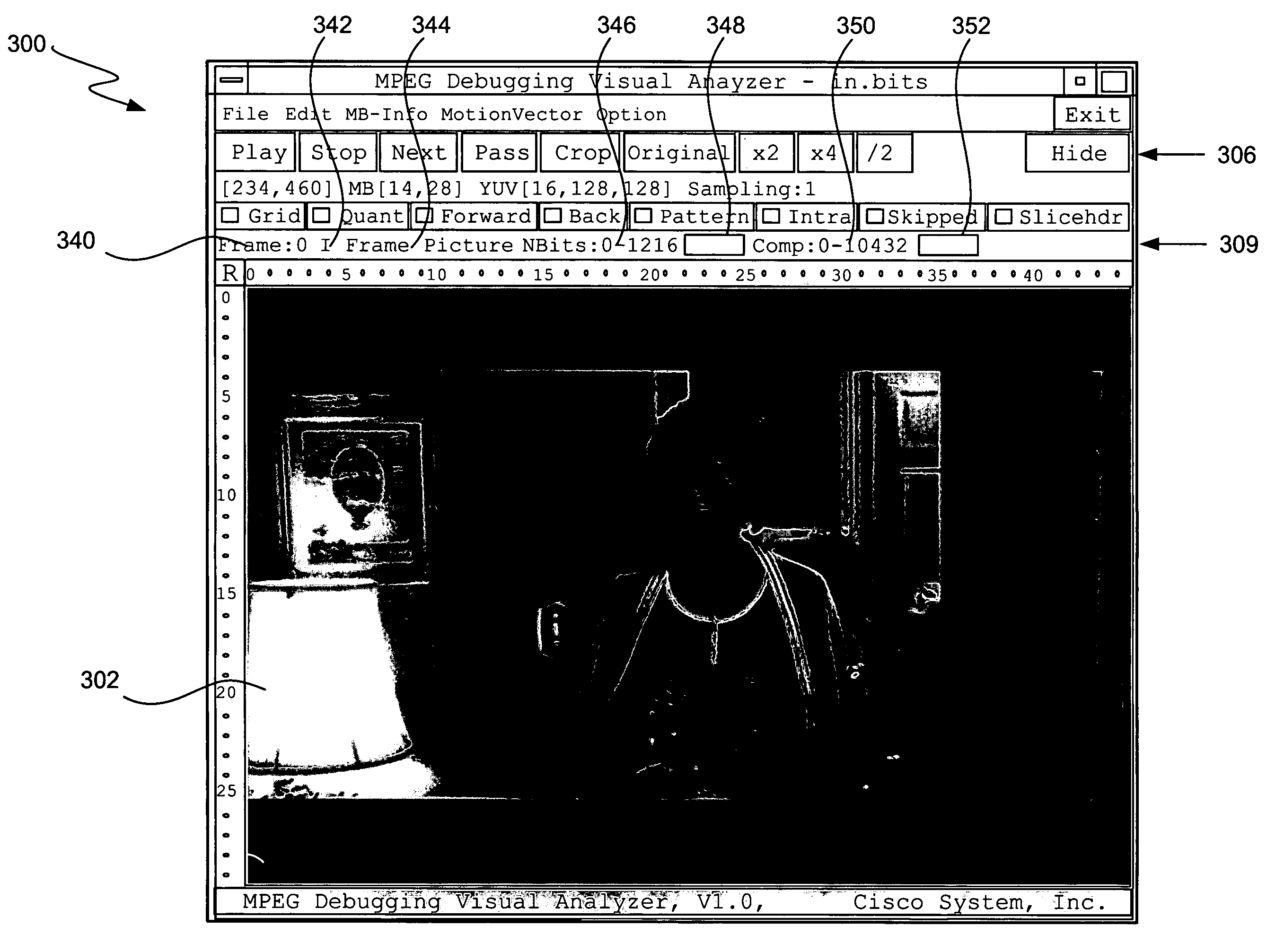 Interface for compressed video data analysis